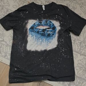 Bella Canvas Dark Grey & Blue Carolina Panthers Graphic Tee.